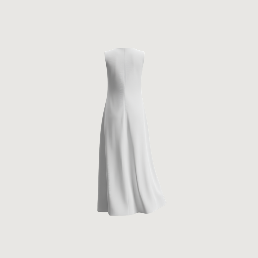 Blanc Gathered Maxi Dress