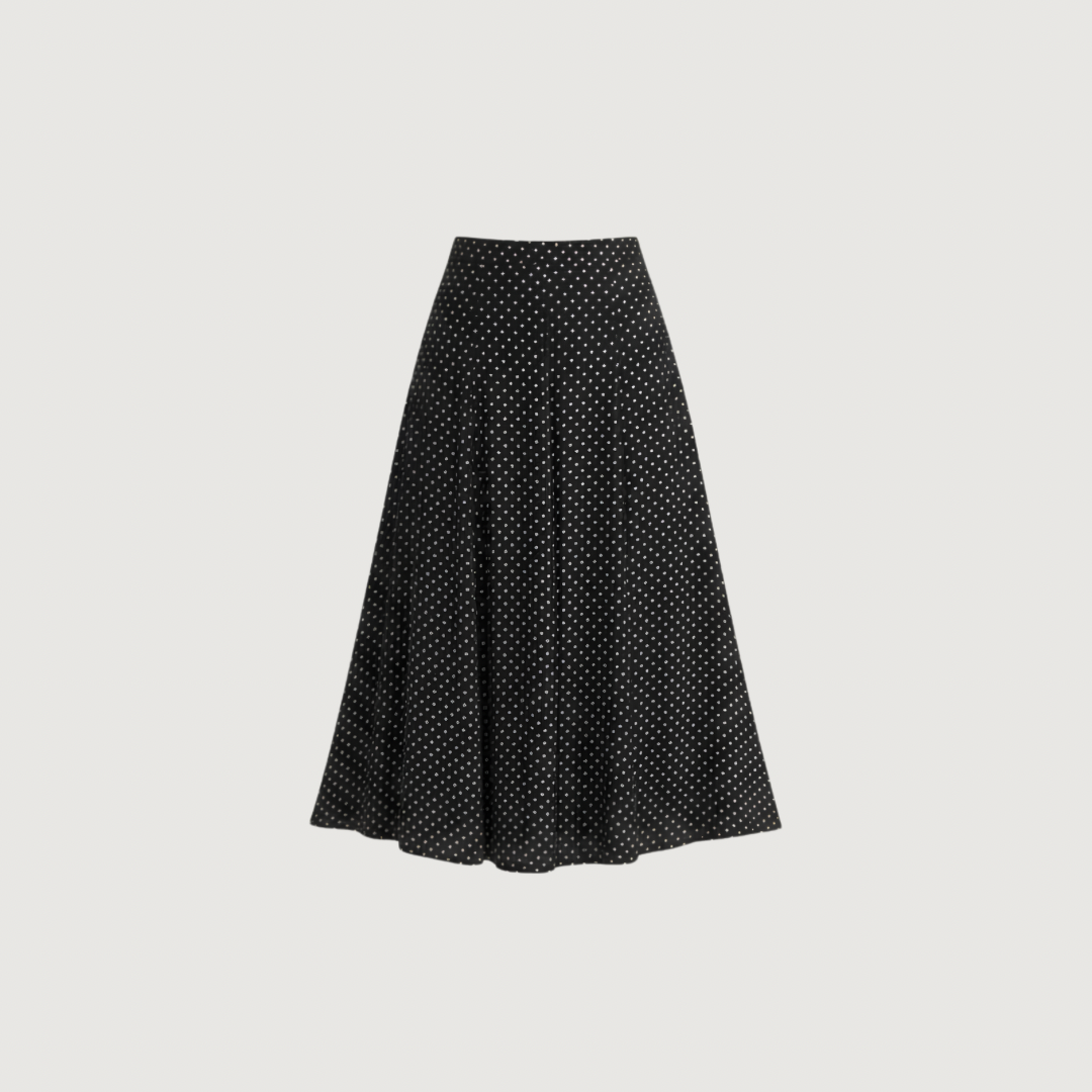 Obsidian Polka Dot Midi Skirt