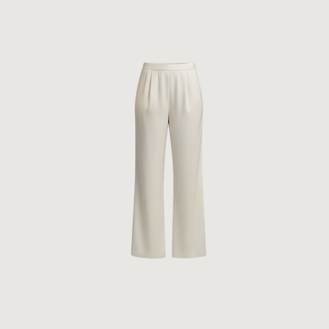Pantalon Flow Recto Satinado Cream