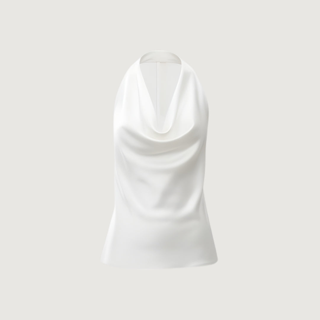 Blusa Satinada Drapeada