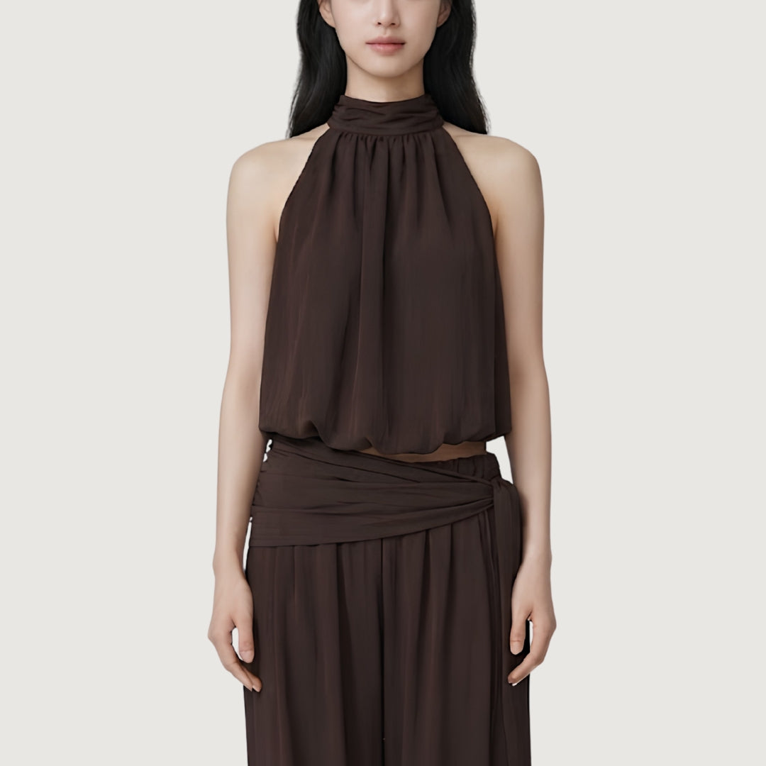 High Neck Drape Top