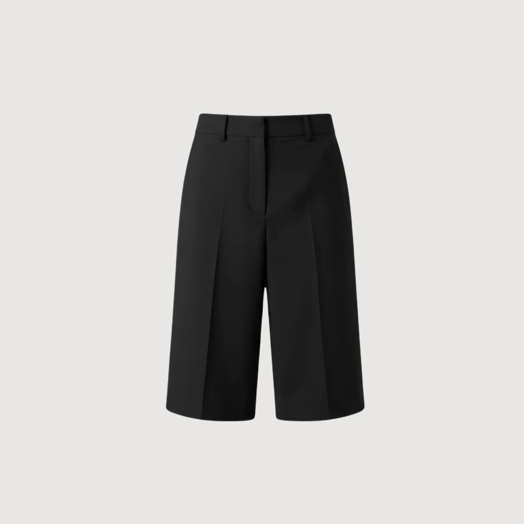 Black Tailored Bermuda Shorts