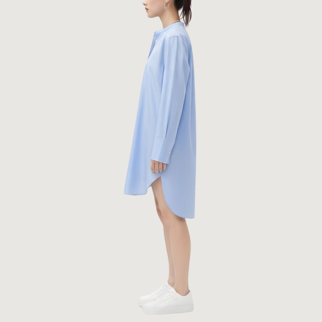 Vestido Camisa Corto Manga Larga - Aga