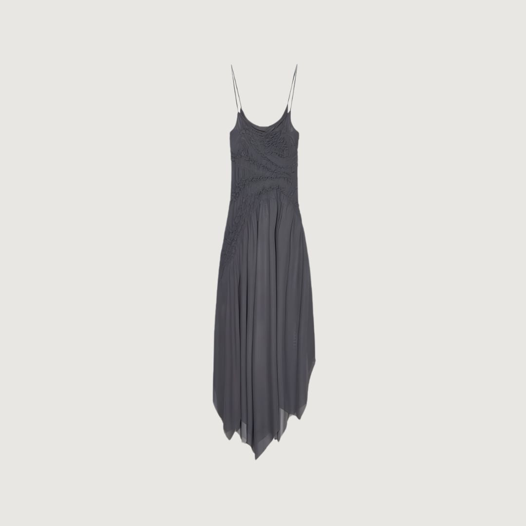 Vestido Fruncido Asimetrico