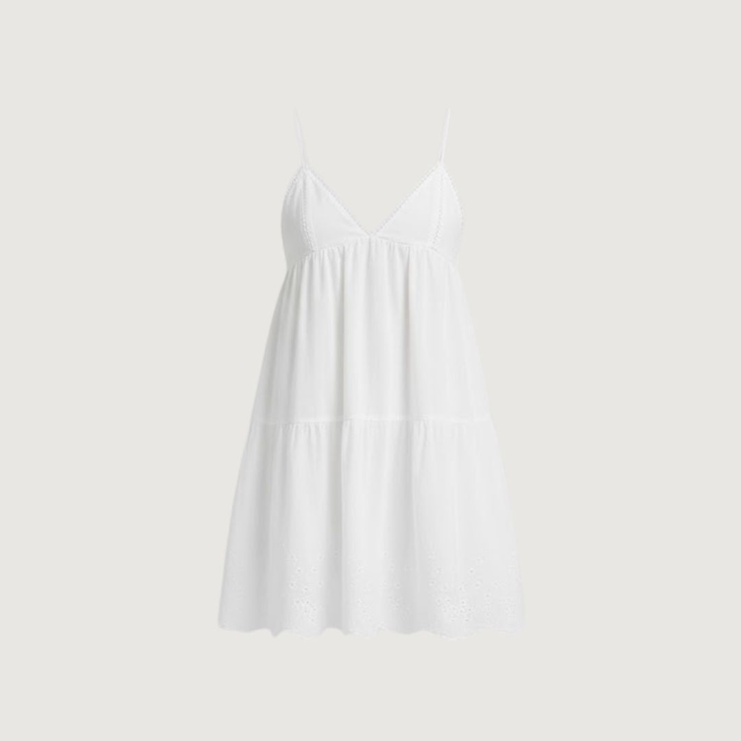 Vestido Corto Escote Bordado