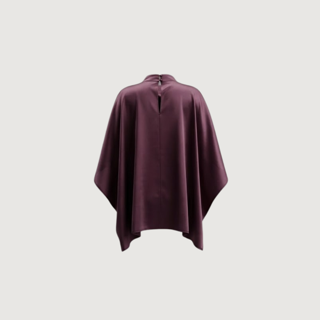 Plum Satin Flutter Tunic