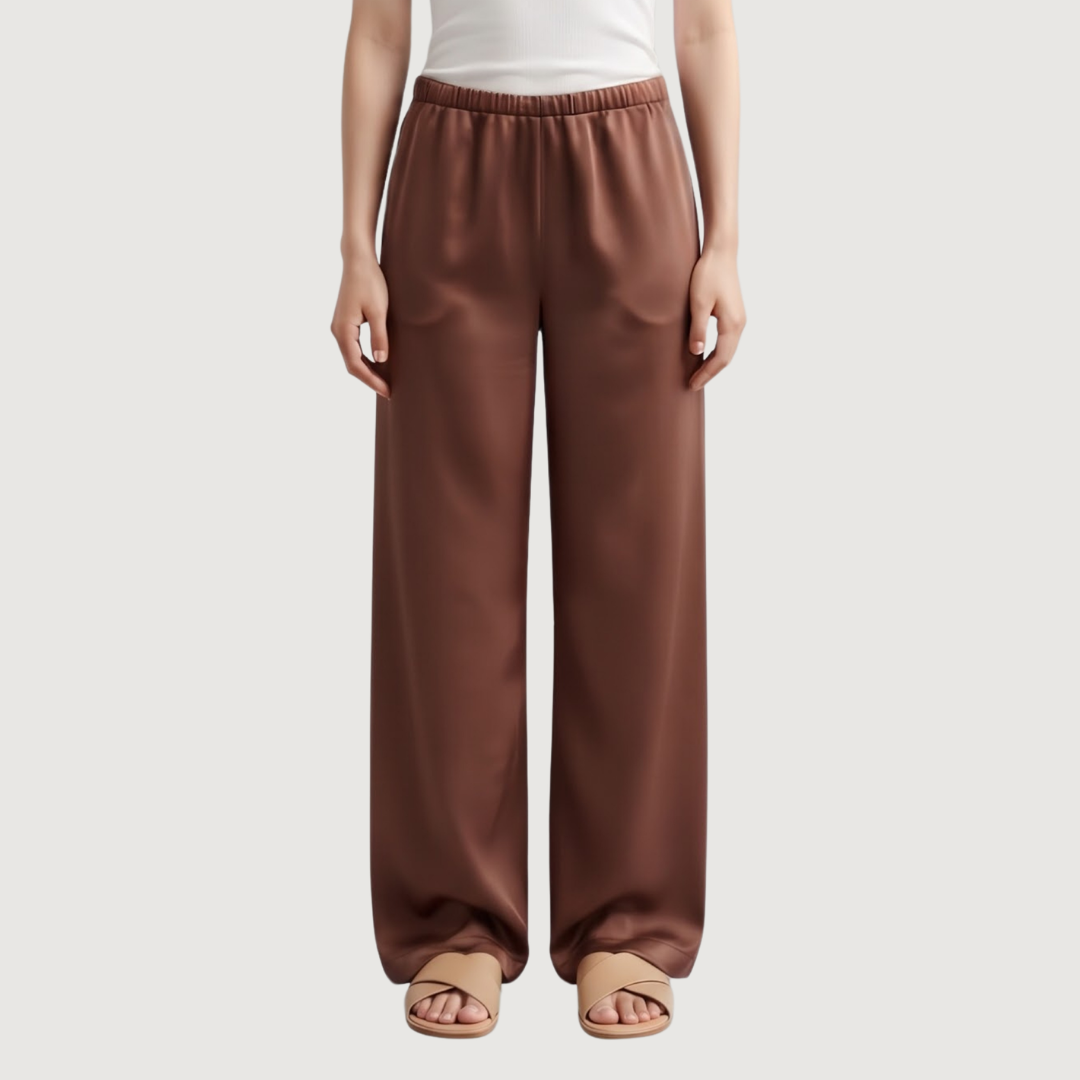 Terracotta Satin Wide Pants