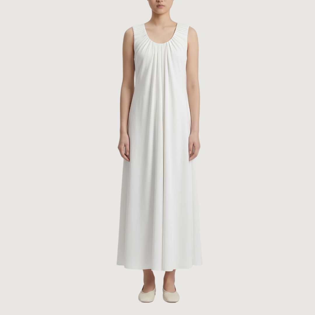 Blanc Gathered Maxi Dress
