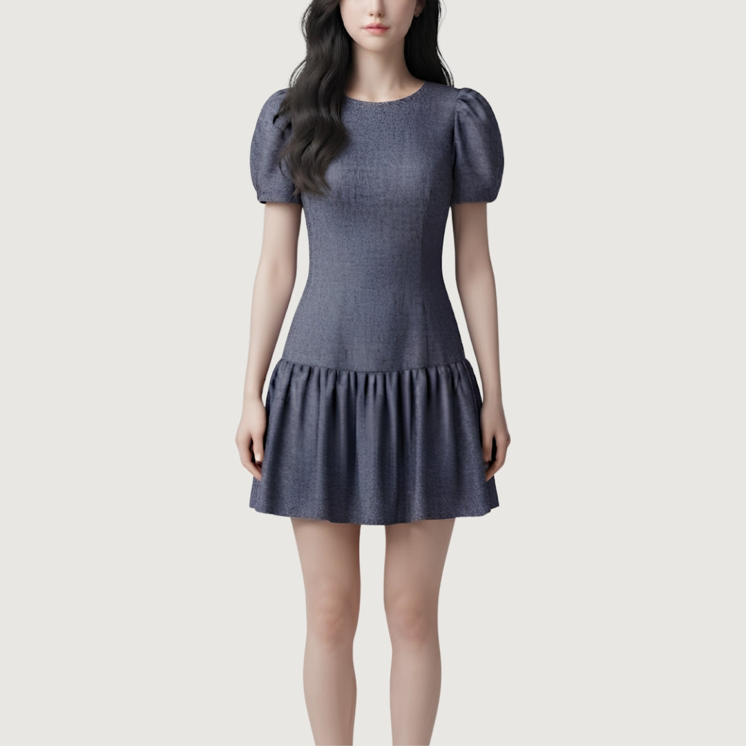 Chambray Flounce Dress