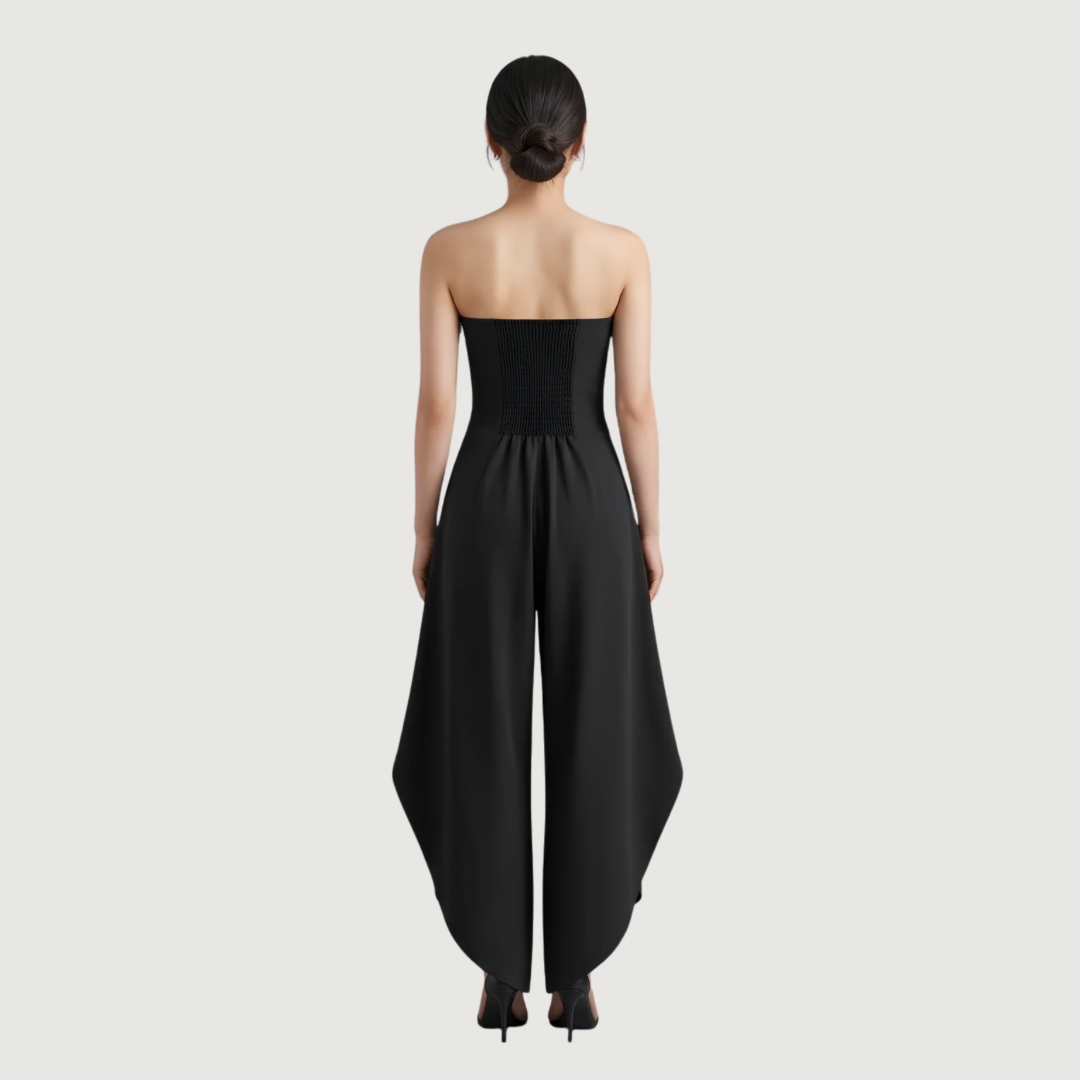 Amour Scarf-Hem Strapless Jumpsuit
