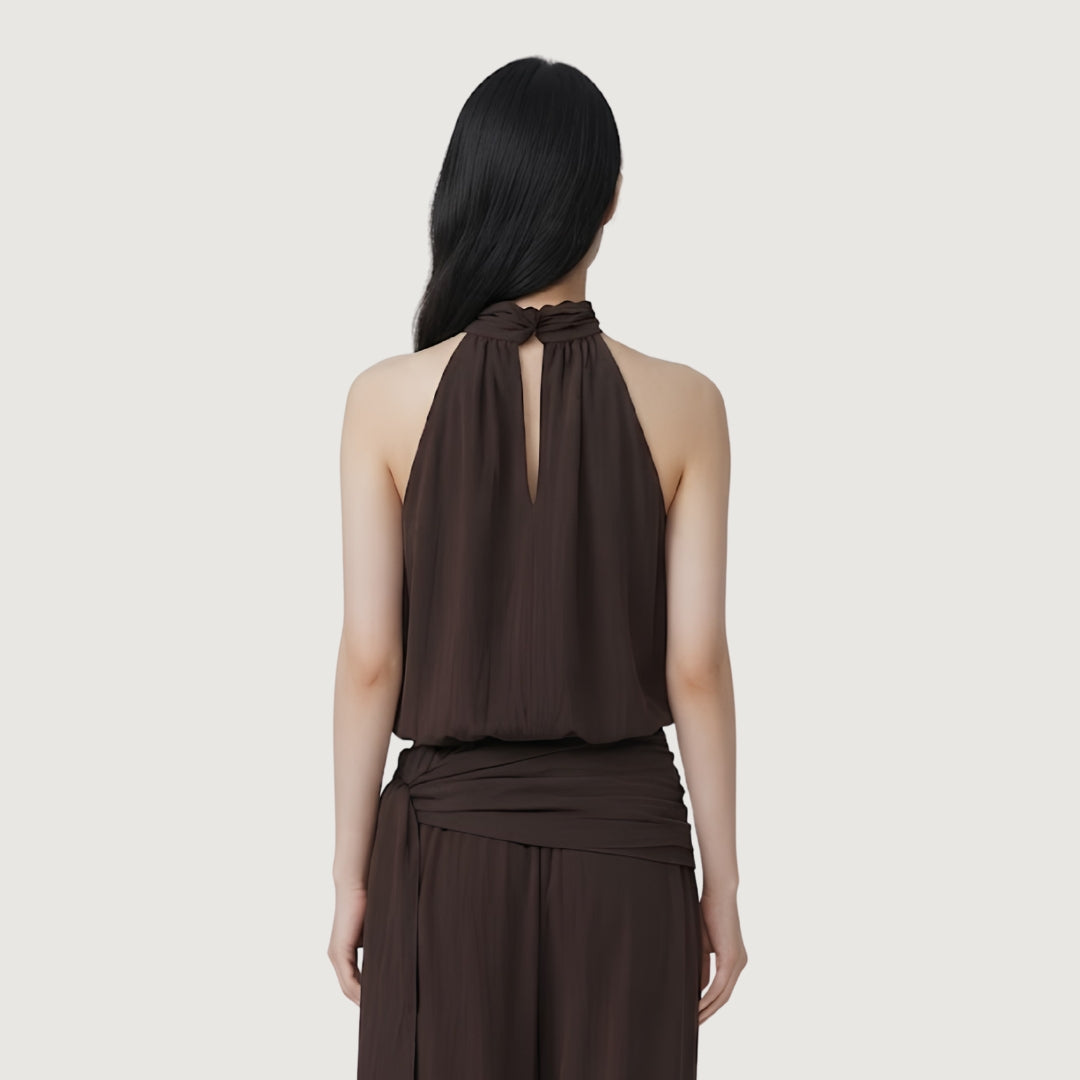High Neck Drape Top
