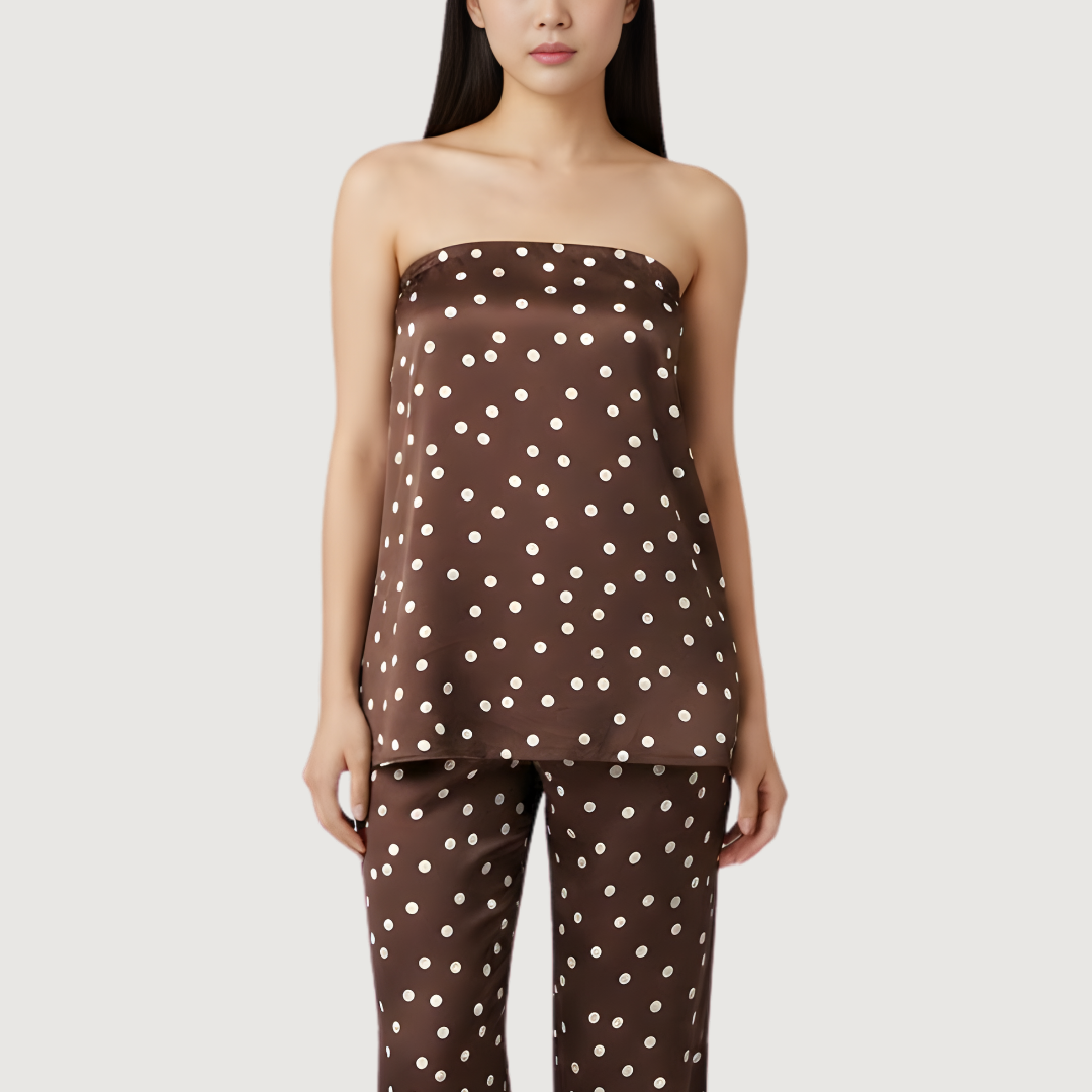 Top Flow Dot Mocha Blanc image 0