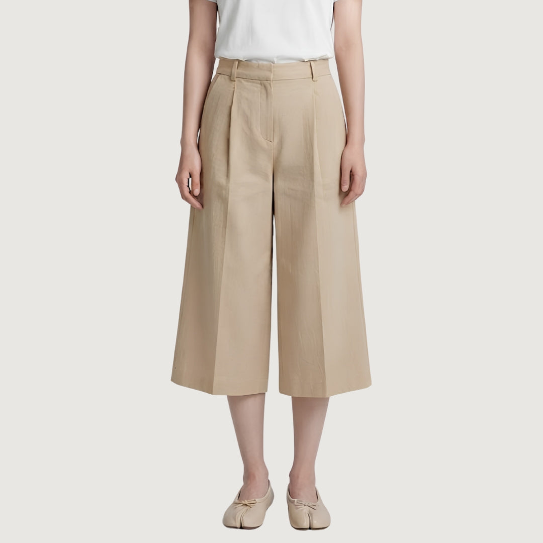 Wide Crop Linen Pants