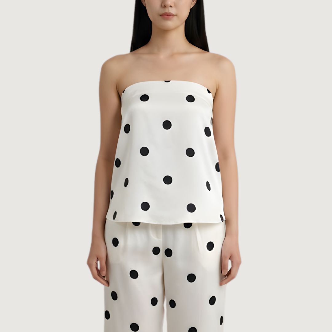 Top Flow Dot Ivory Noir