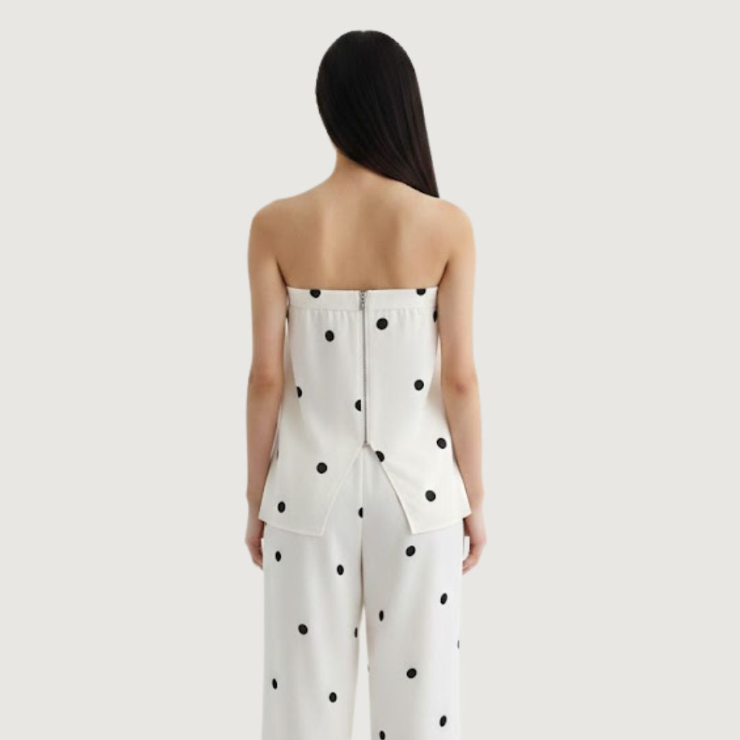Top Flow Dot Ivory Noir