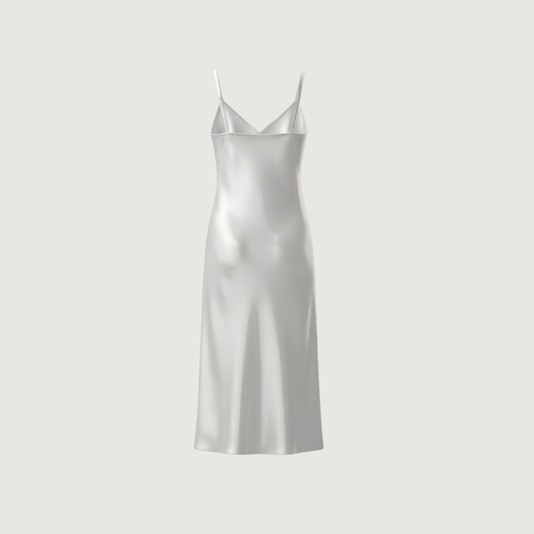 Blanc Satin Slit Tunic