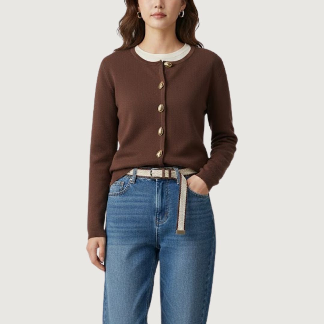 Golden Button Knit Mocha