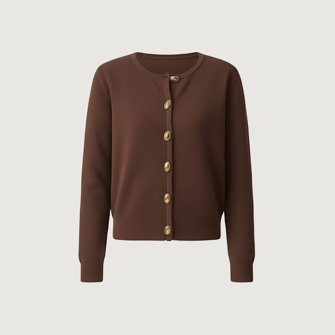 Golden Button Knit Mocha