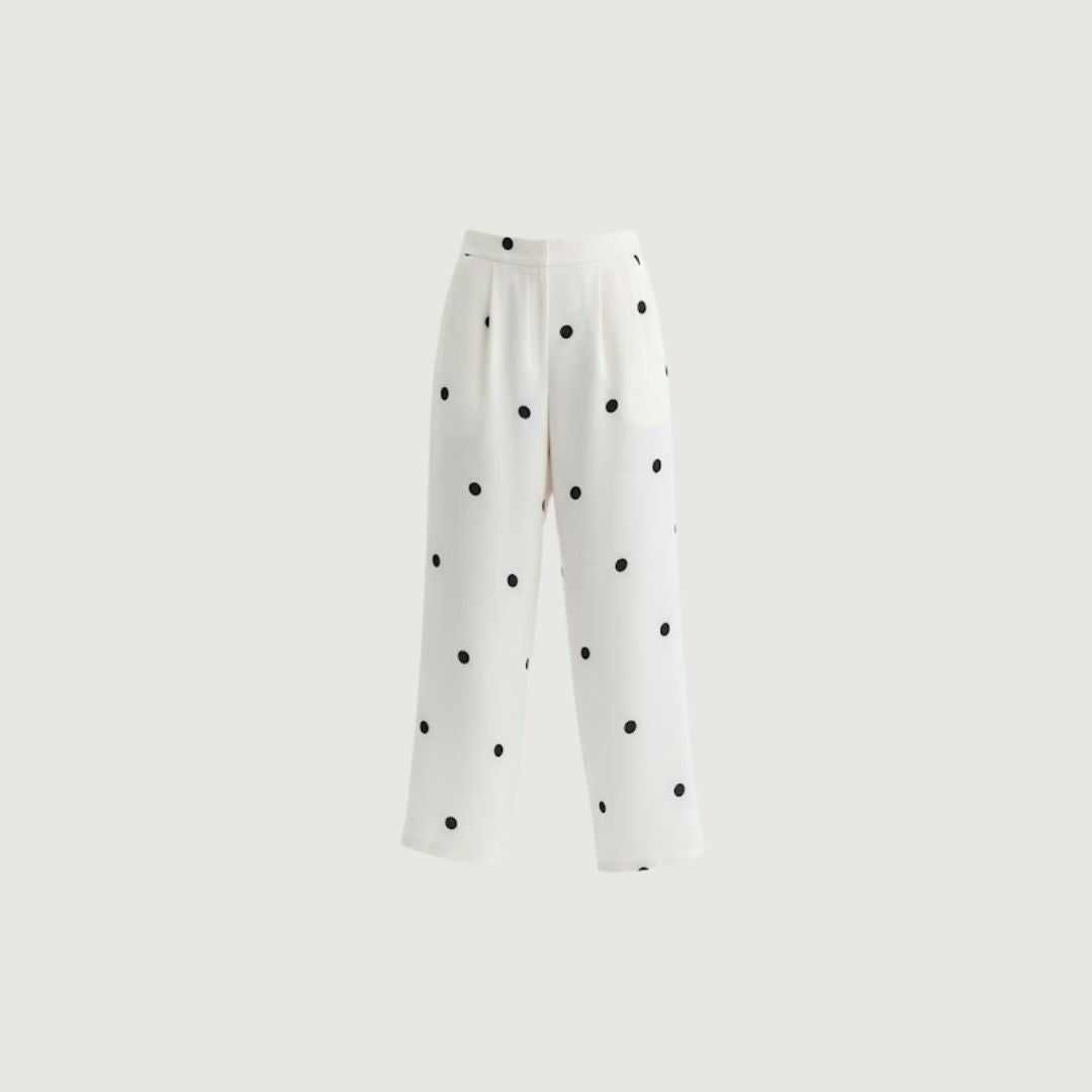 Pantalon Flow Dot Ivory Noir