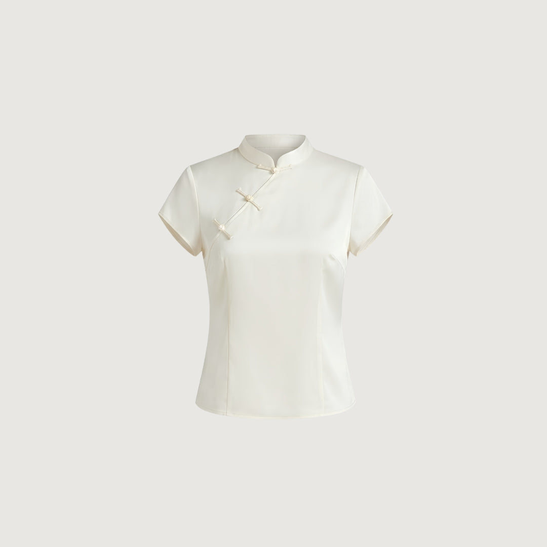 Seoul Silk Mock-Neck