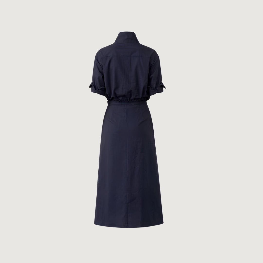 Asymmetric Tie-Front Shirt Dress