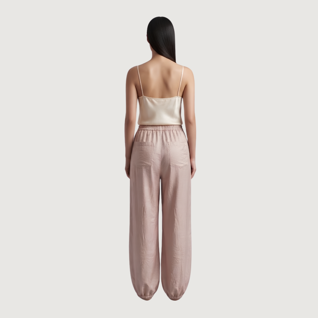 Blush Satin Balloon Pants