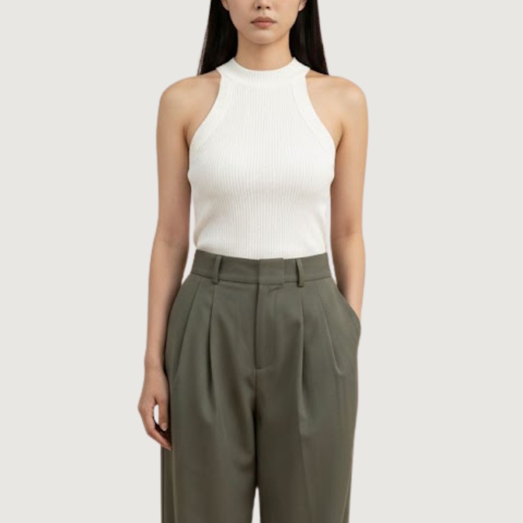Threaded Halter Neck Camisa Bra