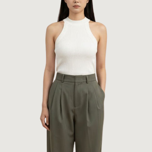 Threaded Halter Neck Camisa Bra
