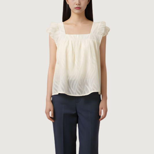 Soft Ruffle Top Ivory