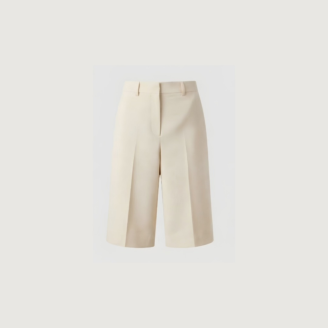 Crème Tailored Bermuda Shorts