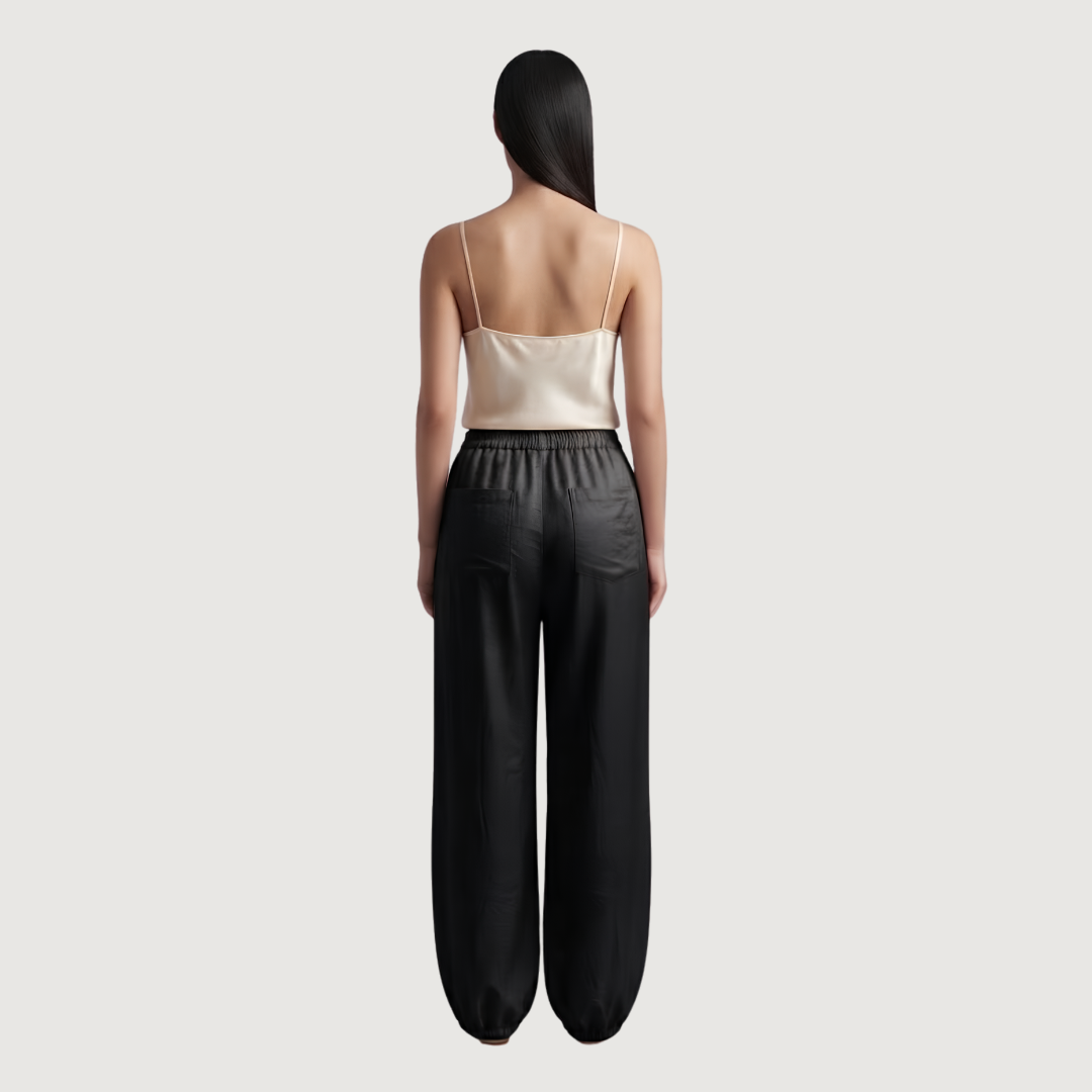 Obsidian Satin Balloon Pants