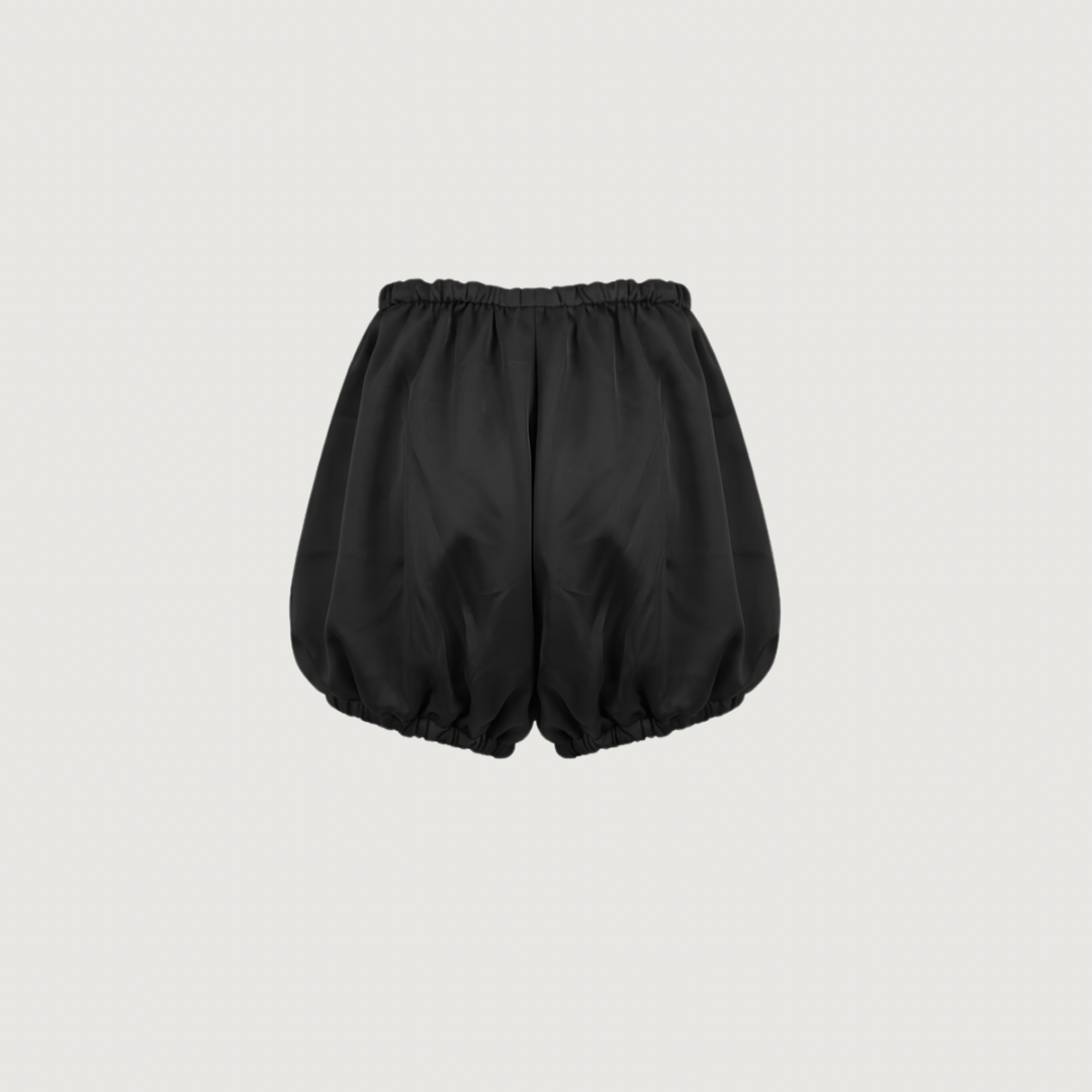Obsidian Satin Bubble Shorts