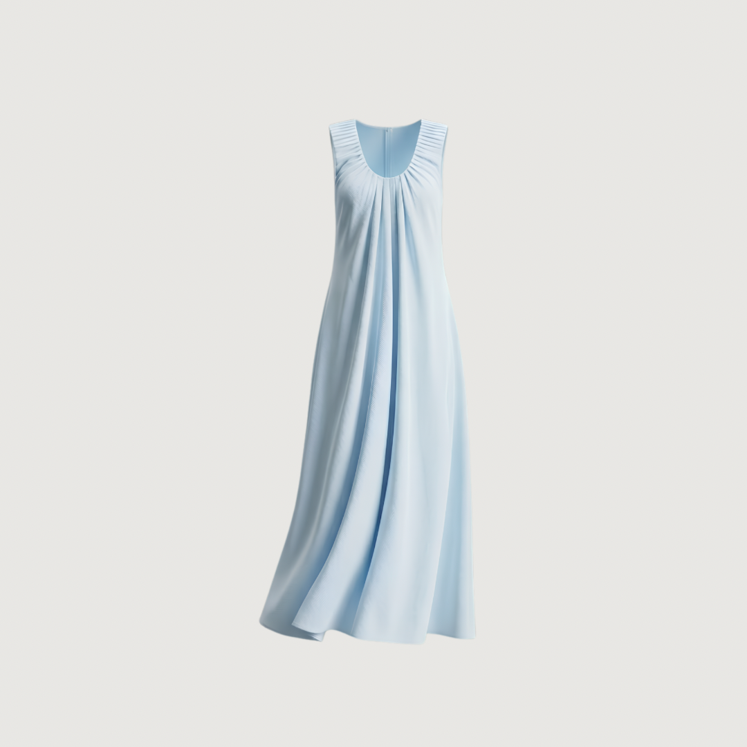 Sky Gathered Maxi Dress