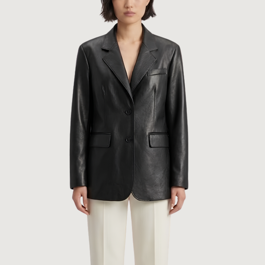Obsidian Leather Blazer