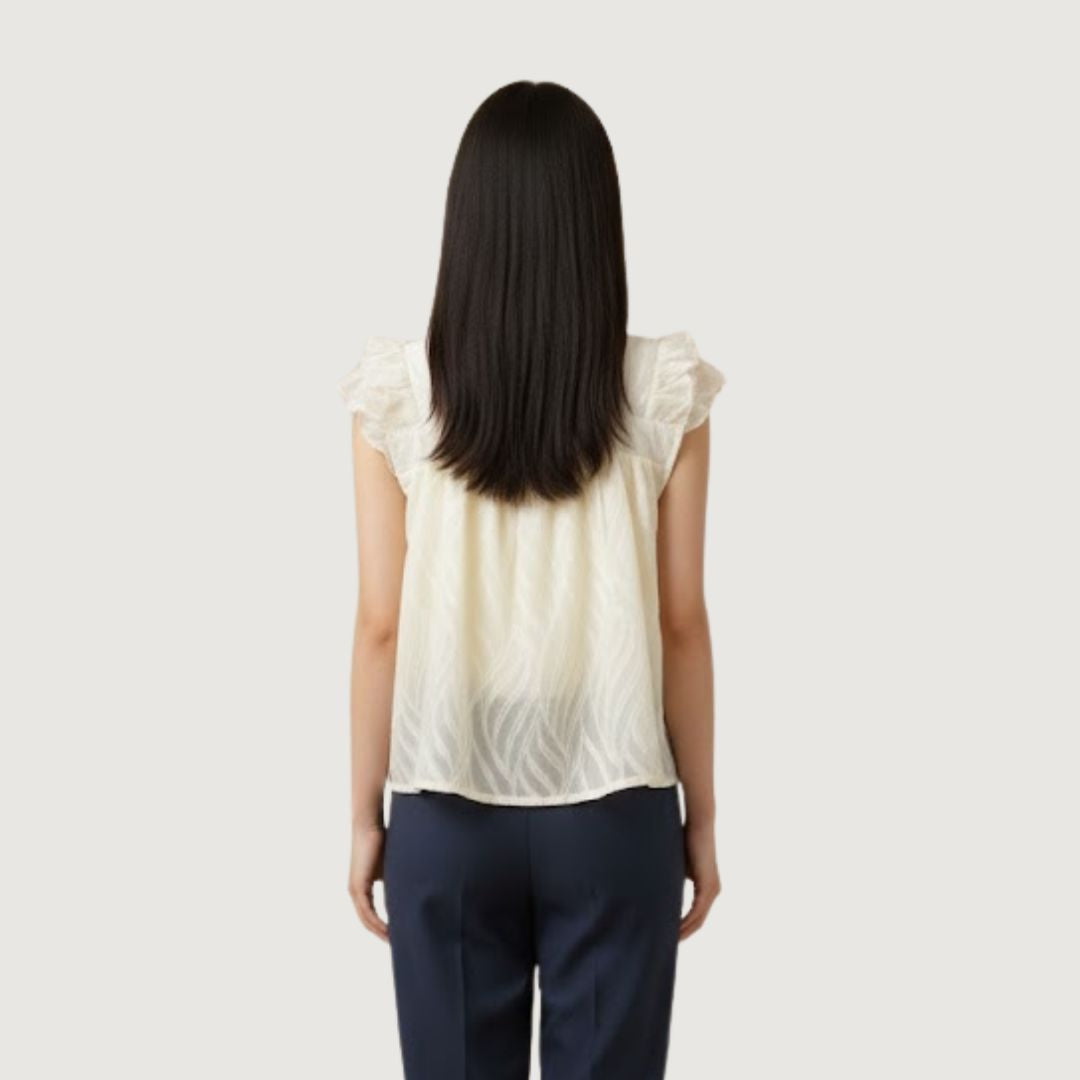 Soft Ruffle Top Ivory