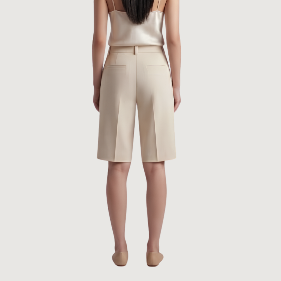 Crème Tailored Bermuda Shorts
