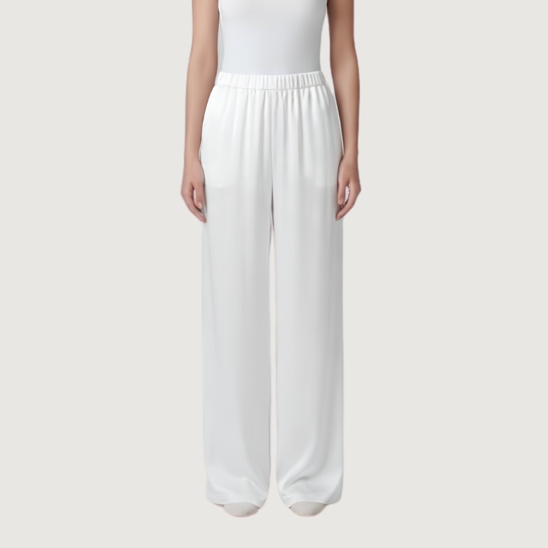 Blanc Satin Wide Pants