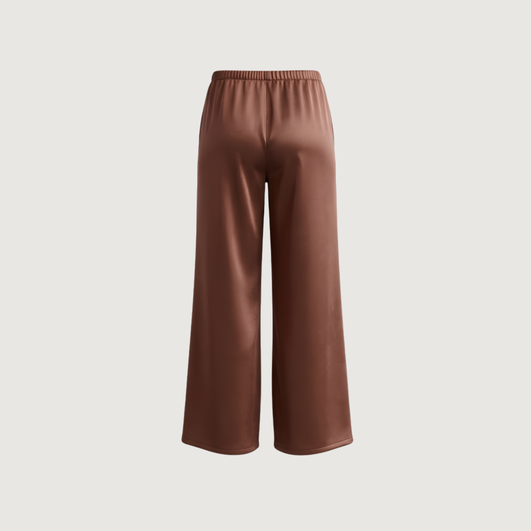 Terracotta Satin Wide Pants