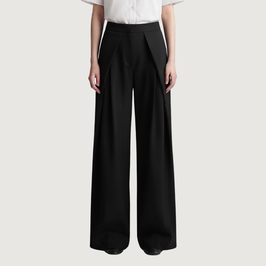 Obsidian Pleated Wide Trousers