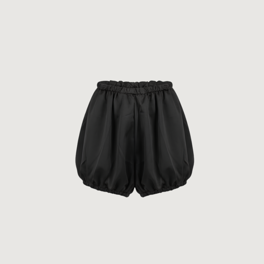 Obsidian Satin Bubble Shorts