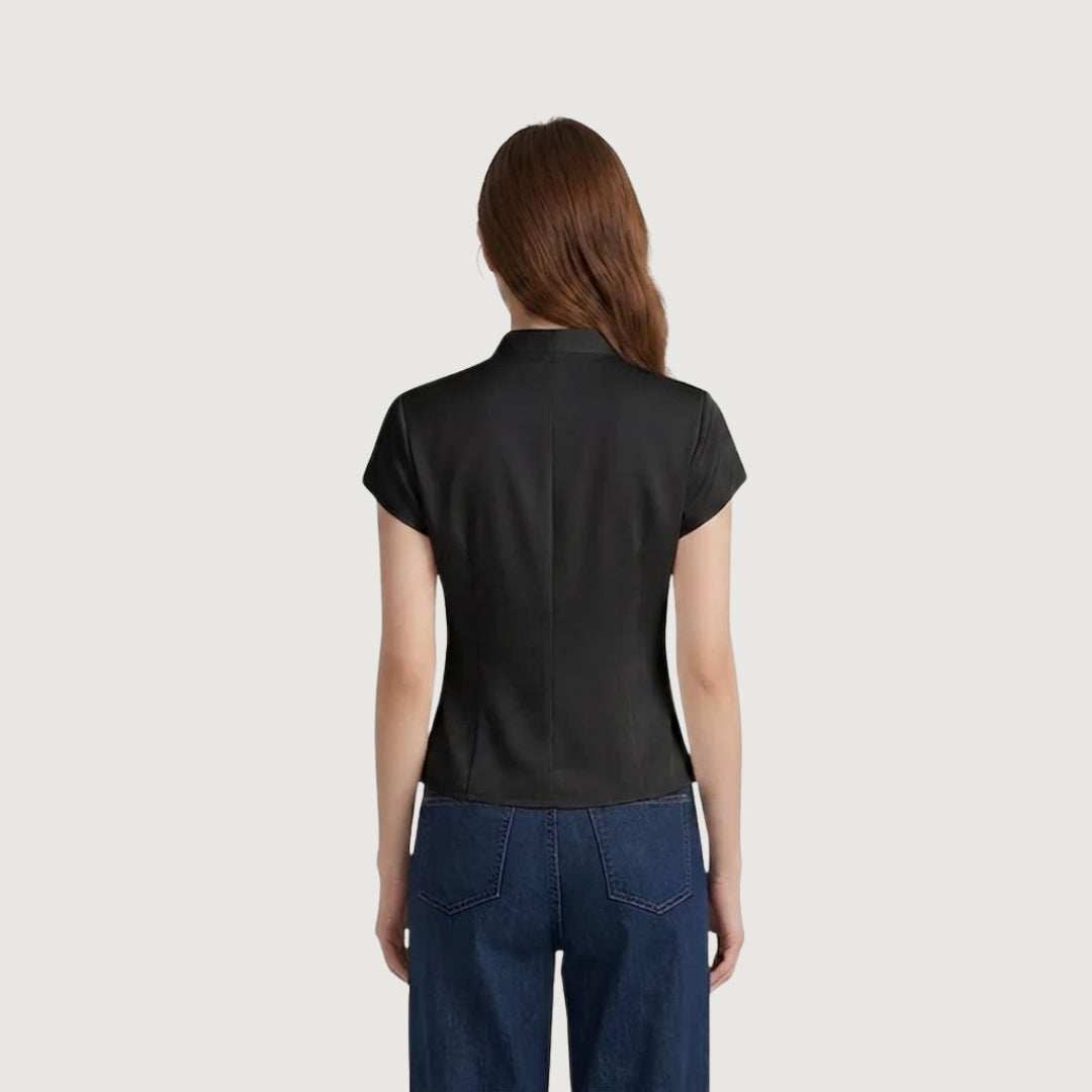Seoul Silk Mock-Neck