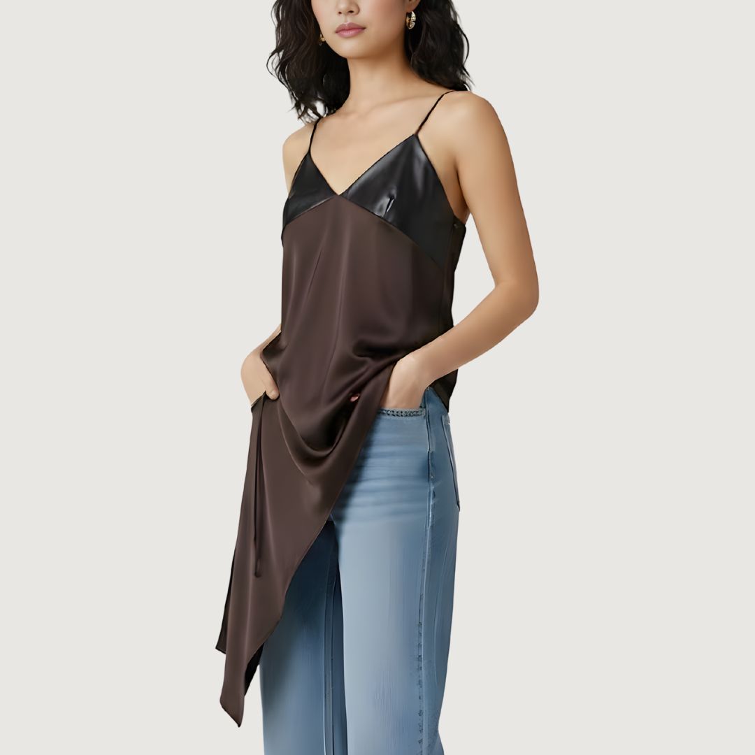 Mocha Leather Blouse