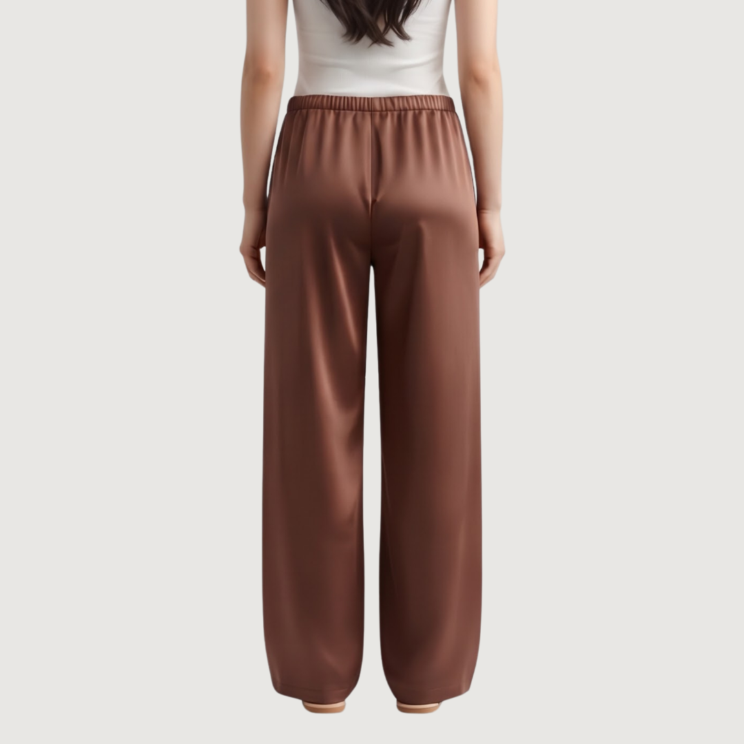 Terracotta Satin Wide Pants