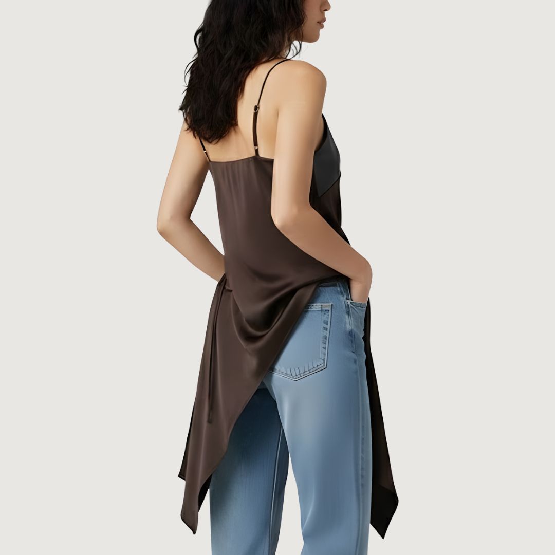 Mocha Leather Blouse