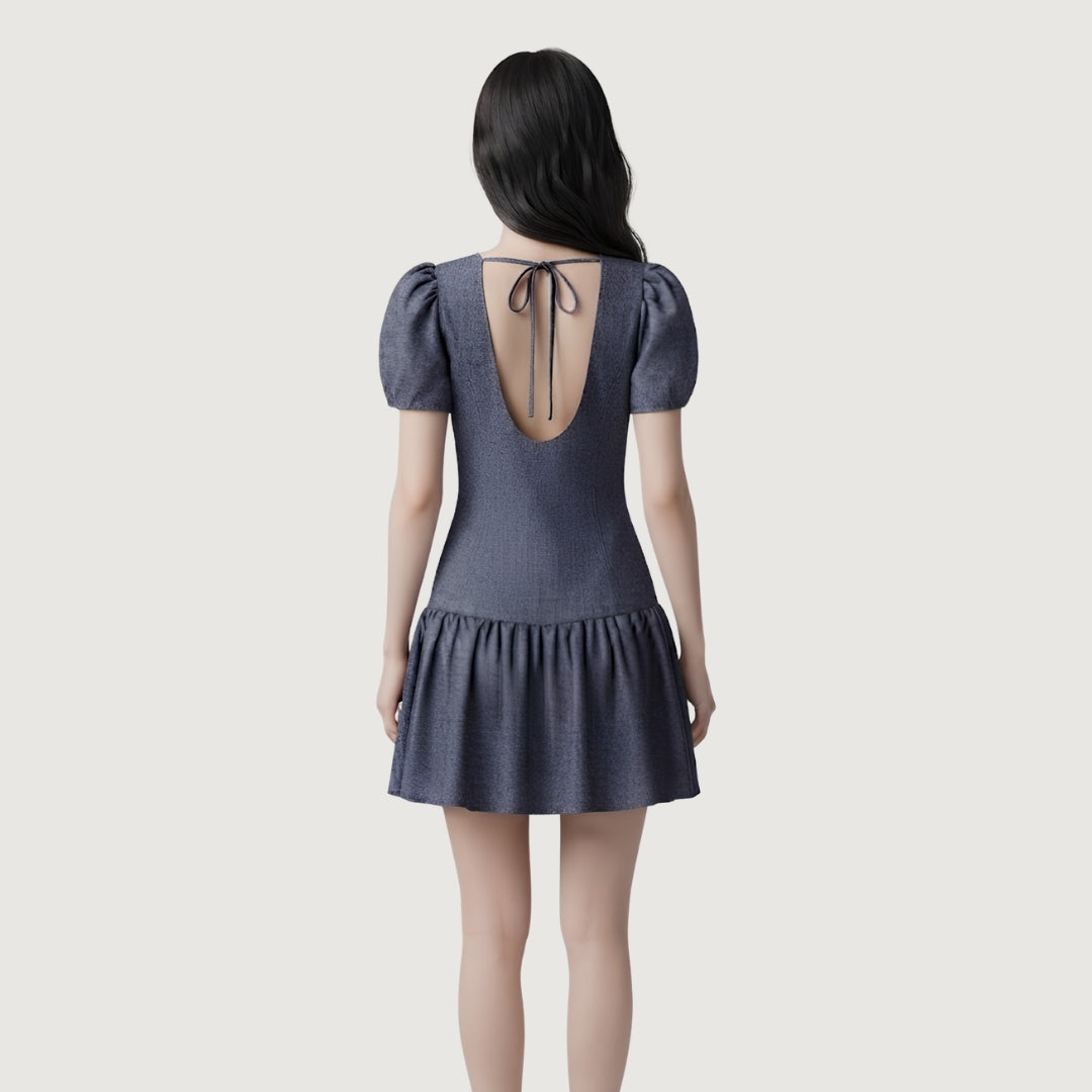 Chambray Flounce Dress