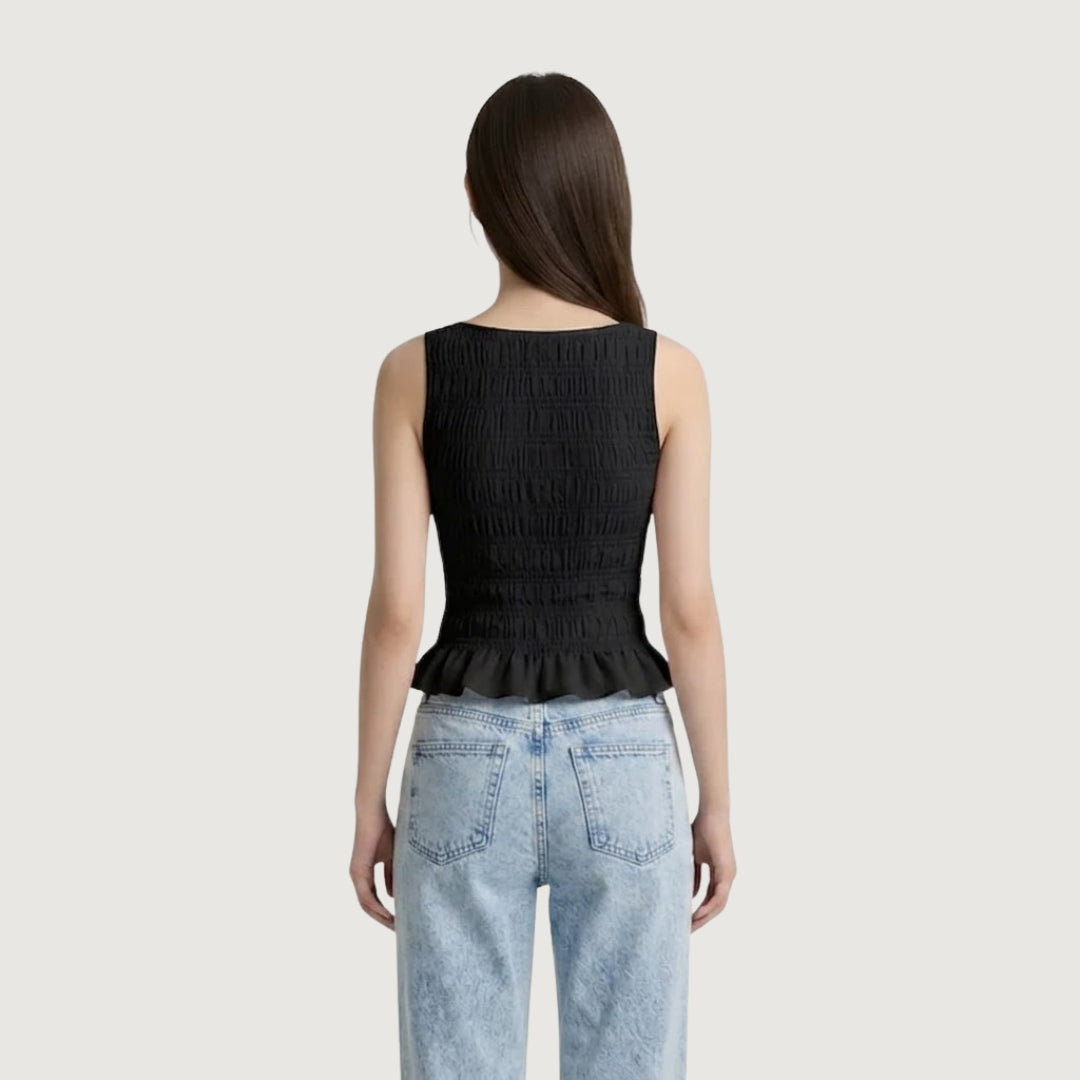 Soft Cloud Ruffle Blouse