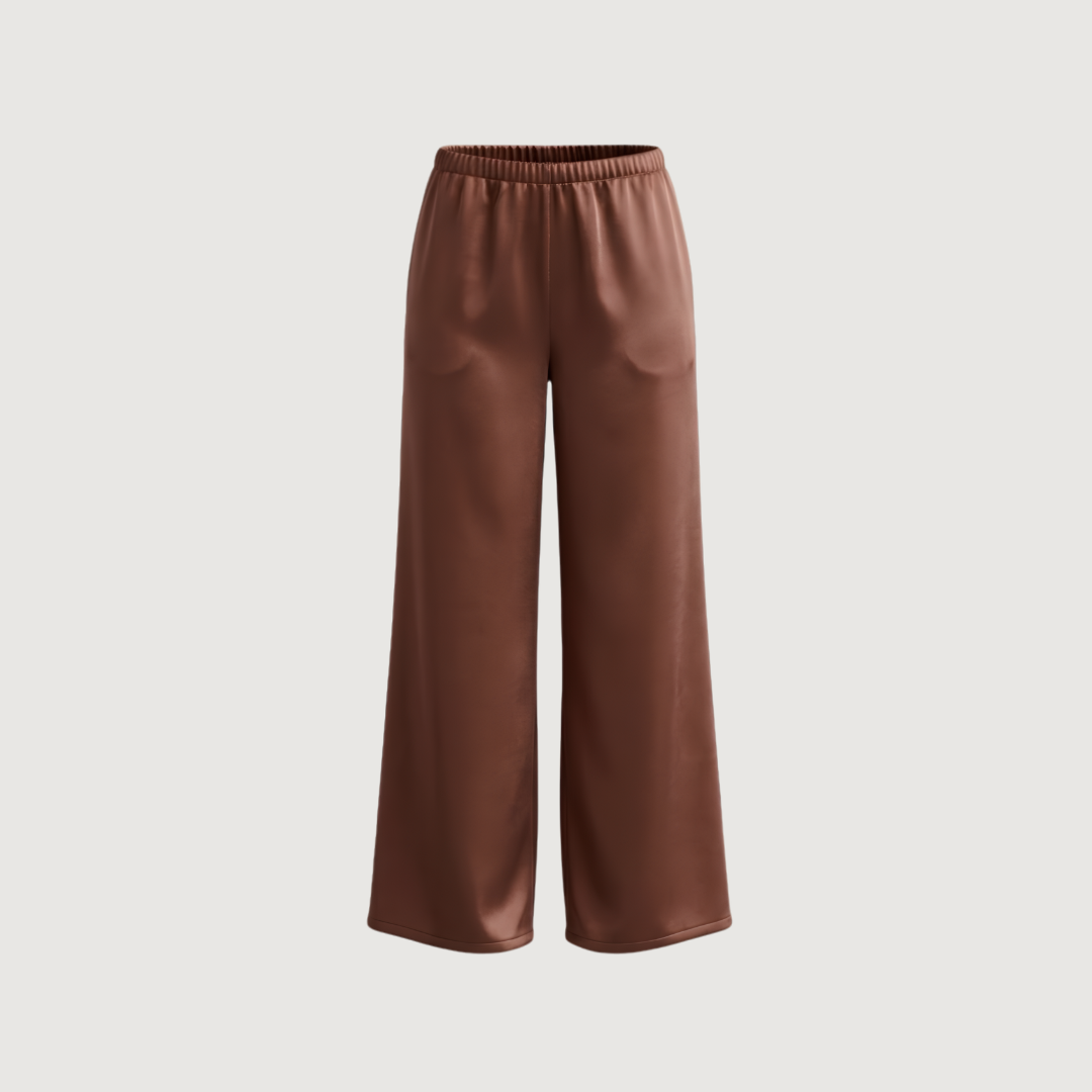 Terracotta Satin Wide Pants