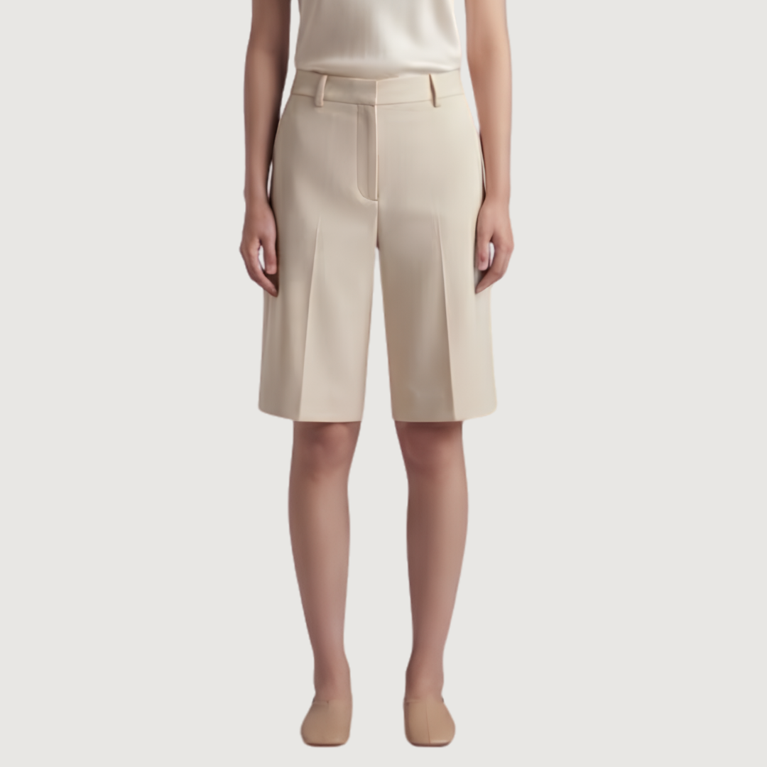 Crème Tailored Bermuda Shorts