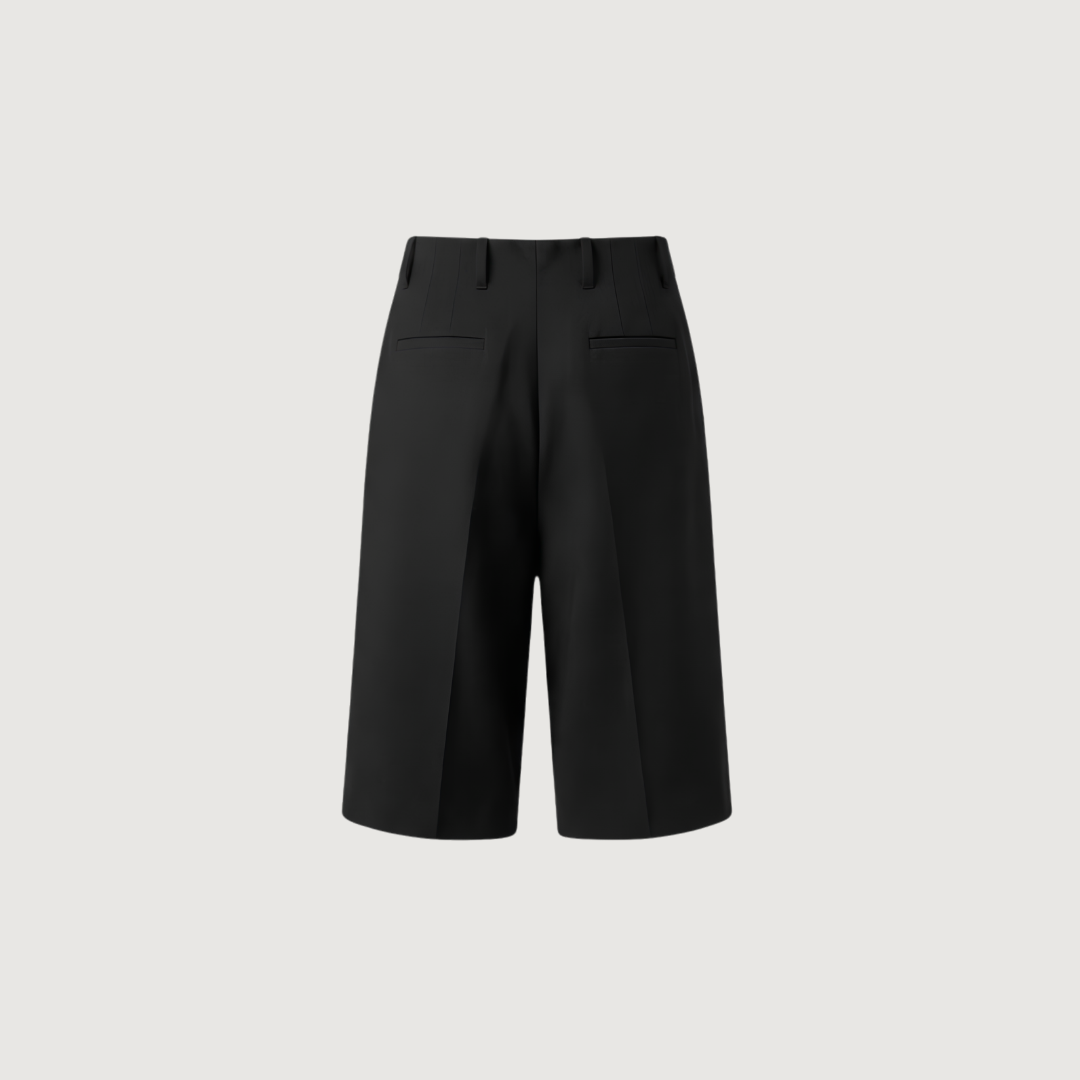 Black Tailored Bermuda Shorts