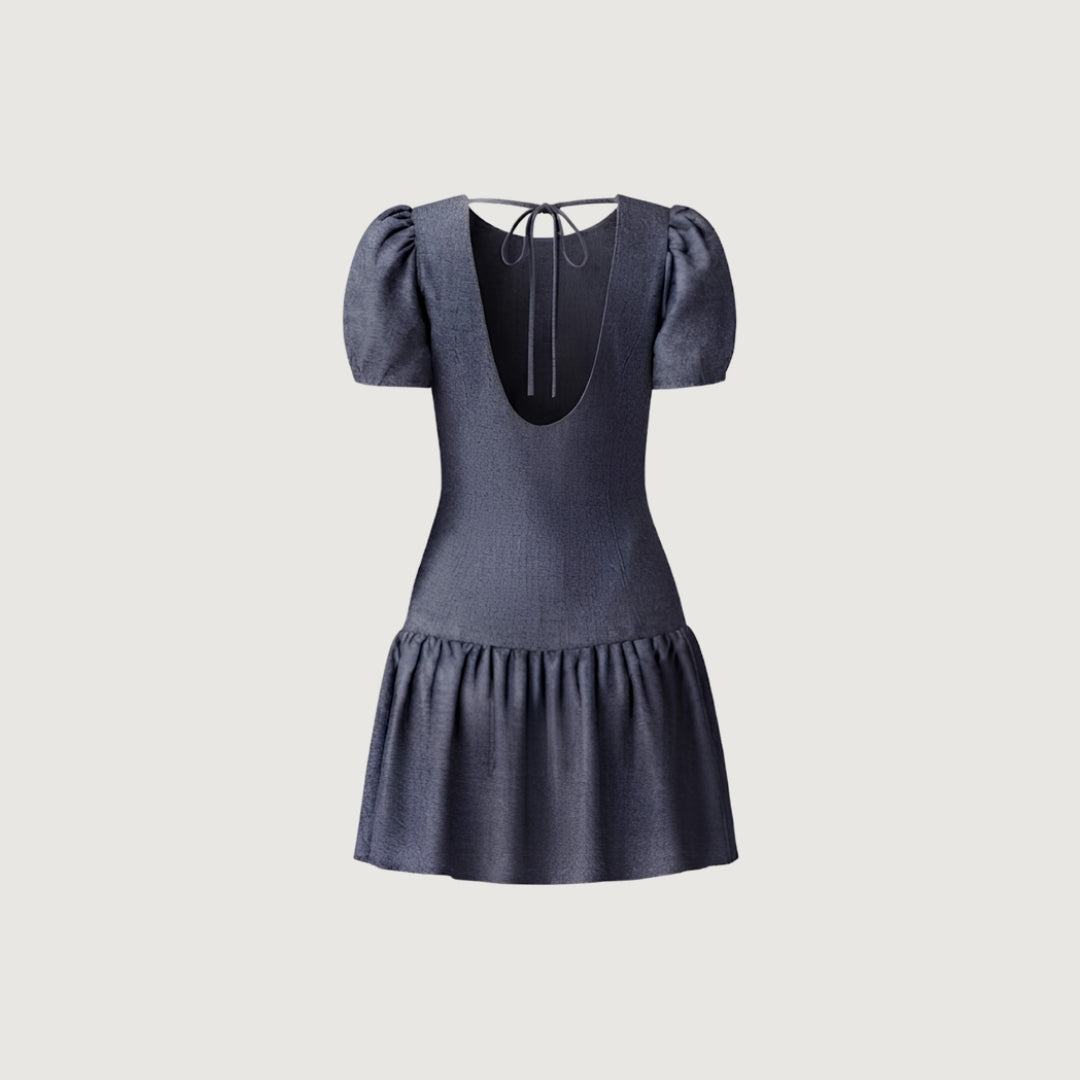 Chambray Flounce Dress
